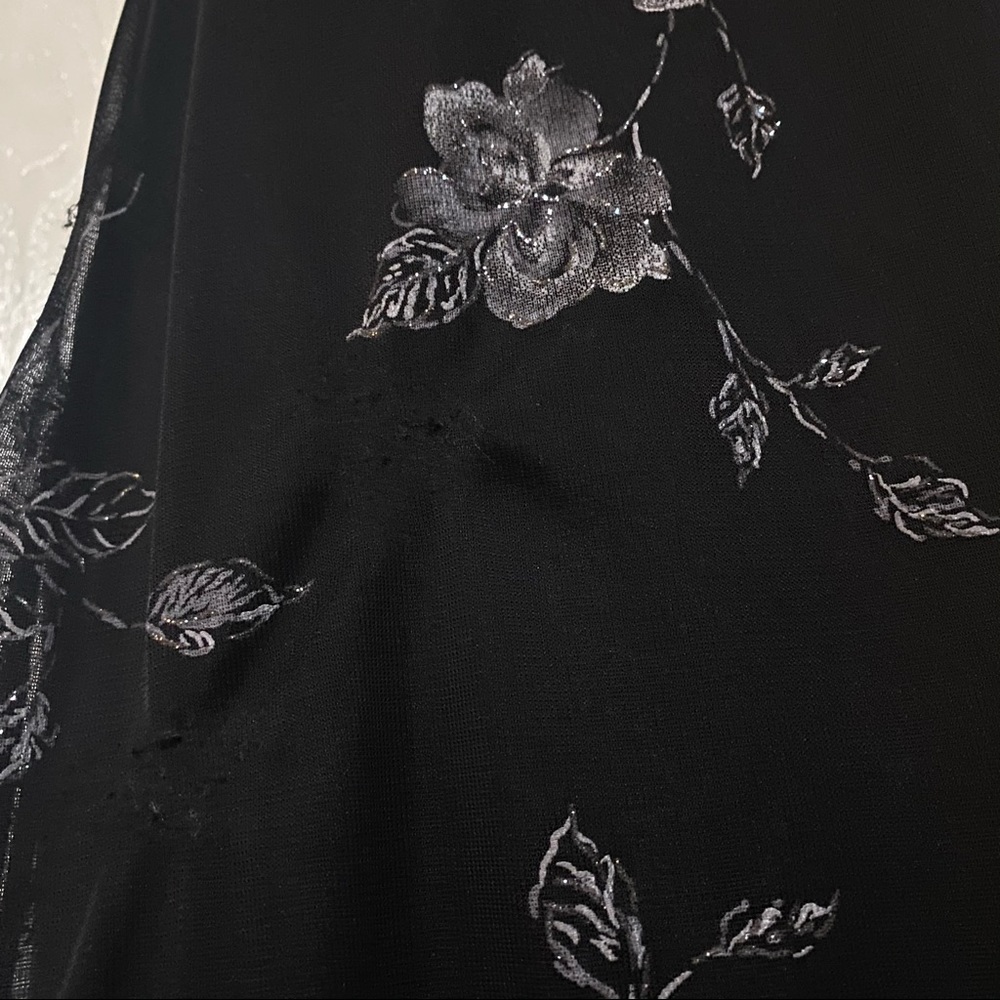 Fairycore Floral Glitter Goth Sheer Dress 90s / Y2k View 5